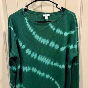 J. Jill Green Tie-Dye Sweater